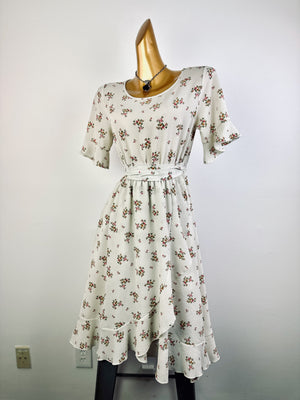 Vintage 90s grunge dress floral print prairie midi sundress