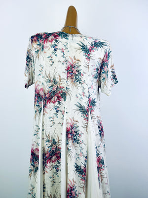 Vintage 90s grunge dress cottagecore floral print prairie maxi sundress