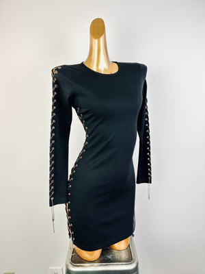 Vintage goth corset mini dress