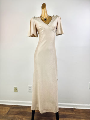 Vintage 70s boho Grecian goddess party cocktail dress