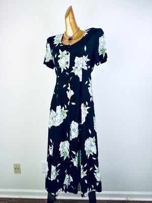 Vintage 90s grunge dress cottagecore floral print prairie midi sundress