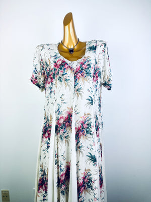 Vintage 90s grunge dress cottagecore floral print prairie maxi sundress