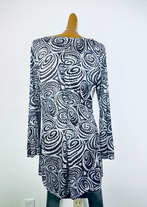 Vintage retro psychedelic mod mini sequin dress