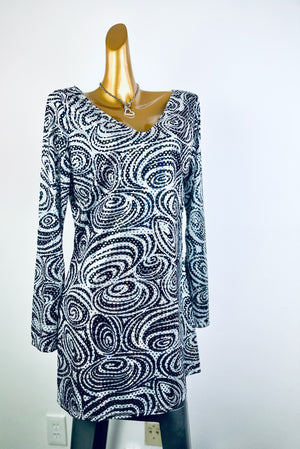 Vintage retro psychedelic mod mini sequin dress