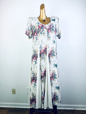 Vintage 90s grunge dress cottagecore floral print prairie maxi sundress