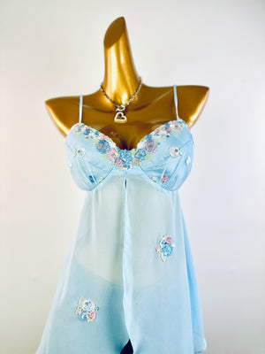 Vintage pastel coquette bustier babydoll top