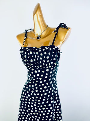 Vintage 90s grunge dress cottagecore floral print prairie mini sundress