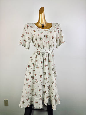 Vintage 90s grunge dress floral print prairie midi sundress