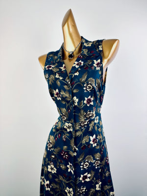 Vintage 90s grunge dress cottagecore floral print prairie midi sundress