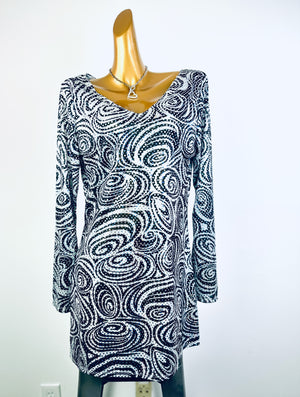 Vintage retro psychedelic mod mini sequin dress