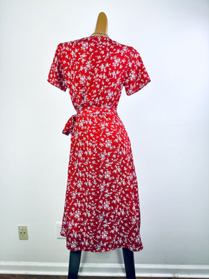 Vintage 90s grunge dress cottagecore floral print prairie mini sundress
