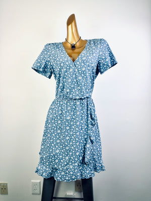 Vintage 90s grunge dress cottagecore floral print prairie mini sundress