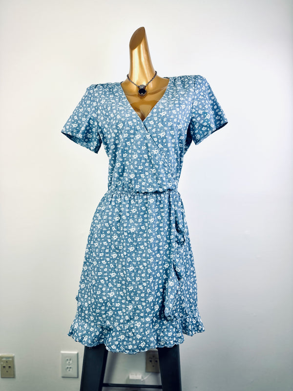 Vintage 90s grunge dress cottagecore floral print prairie mini sundress