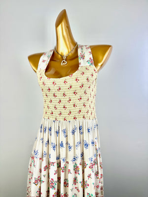 Vintage 90s grunge dress cottagecore floral print prairie mini sundress