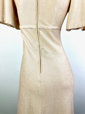 Vintage 70s boho Grecian goddess party cocktail dress