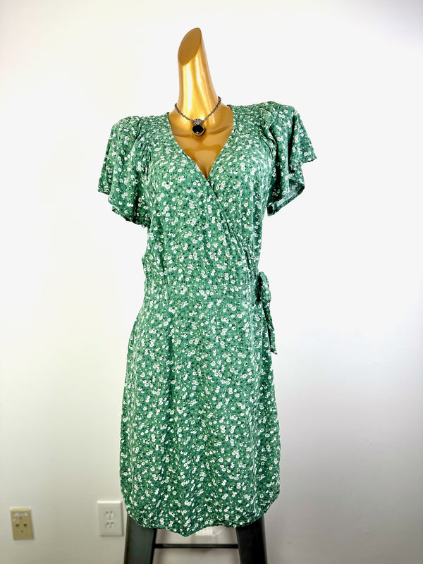 Vintage 90s grunge dress floral print prairie mini sundress