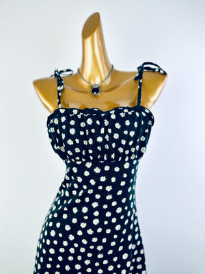 Vintage 90s grunge dress cottagecore floral print prairie mini sundress