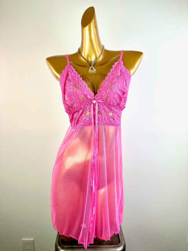 Vintage sheer fairy coquette babydoll slip dress