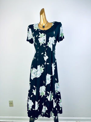 Vintage 90s grunge dress cottagecore floral print prairie midi sundress