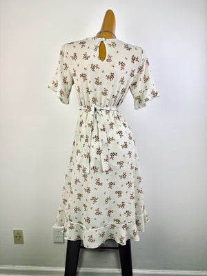 Vintage 90s grunge dress floral print prairie midi sundress