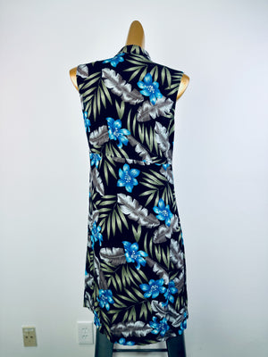 Vintage 90s grunge dress tropical floral print mini sundress
