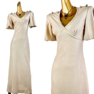 Vintage 70s boho Grecian goddess party cocktail dress