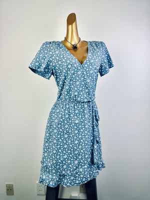 Vintage 90s grunge dress cottagecore floral print prairie mini sundress