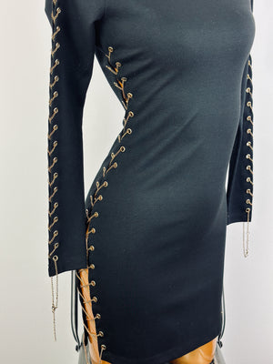 Vintage goth corset mini dress