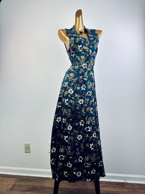 Vintage 90s grunge dress cottagecore floral print prairie midi sundress