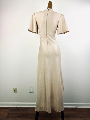 Vintage 70s boho Grecian goddess party cocktail dress