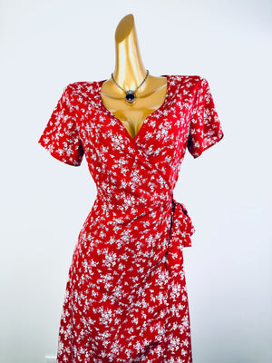 Vintage 90s grunge dress cottagecore floral print prairie mini sundress