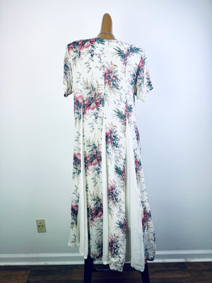 Vintage 90s grunge dress cottagecore floral print prairie maxi sundress