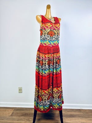 Grunge dress 90s maxi floral print bohemian sundress flowy gypsy dress