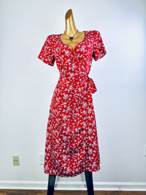 Vintage 90s grunge dress cottagecore floral print prairie mini sundress