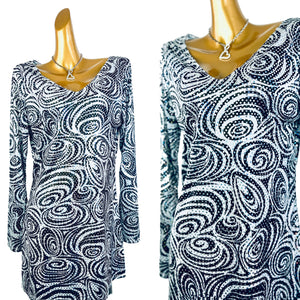 Vintage retro psychedelic mod mini sequin dress