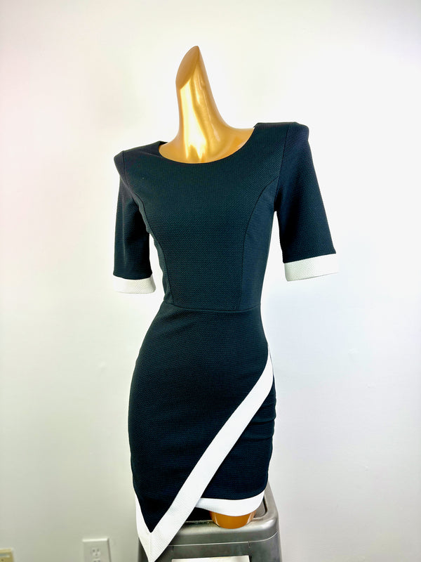Vintage preppy black mini dress