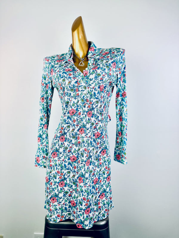 Vintage 60s retro floral print cottagecore mini sundress
