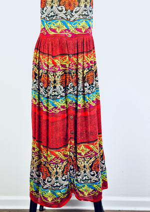 Grunge dress 90s maxi floral print bohemian sundress flowy gypsy dress