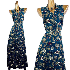 Vintage 90s grunge dress cottagecore floral print prairie midi sundress