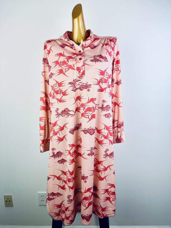 Vintage 60s mod retro mini button down shirt dress