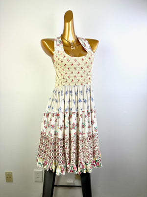 Vintage 90s grunge dress cottagecore floral print prairie mini sundress