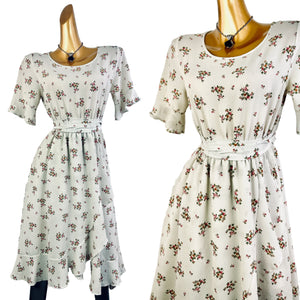 Vintage 90s grunge dress floral print prairie midi sundress