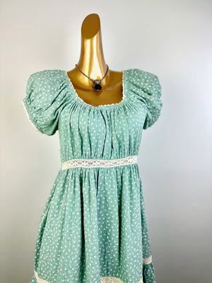 Vintage 90s grunge dress cottagecore floral print prairie mini sundress