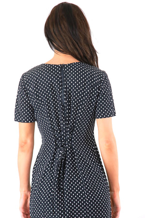 Black polka dot grunge dress 90s lace up dress polkadot mini dress festival dress M