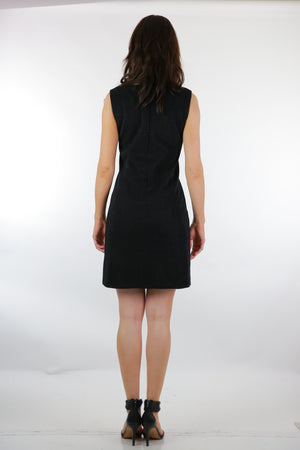 Genuine vintage 60s 70s beaded black cocktail party sheath dress  M