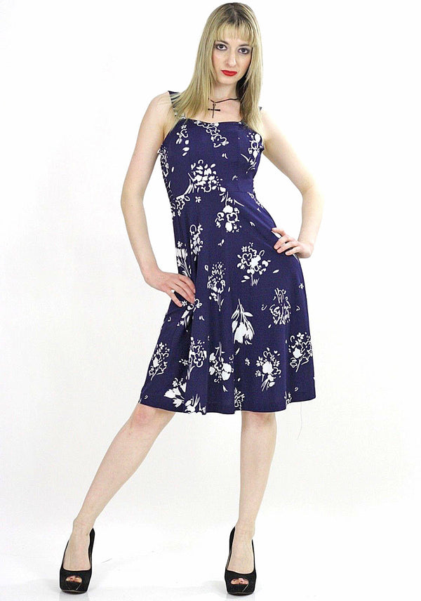 Vintage Boho navy floral sun dress - shabbybabe
 - 1