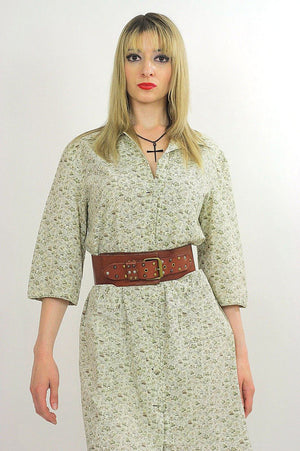 Vintage 70s boho hippie floral mini shirt dress - shabbybabe
 - 2