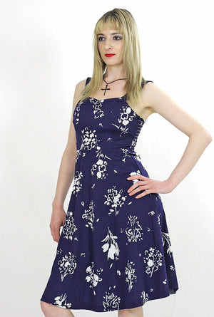 Vintage Boho navy floral sun dress - shabbybabe
 - 2