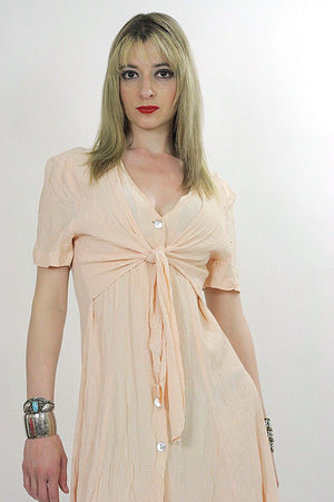 Vintage 90s grunge boho pastel gauze mini dress - shabbybabe
 - 4