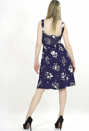 Vintage Boho navy floral sun dress - shabbybabe
 - 4